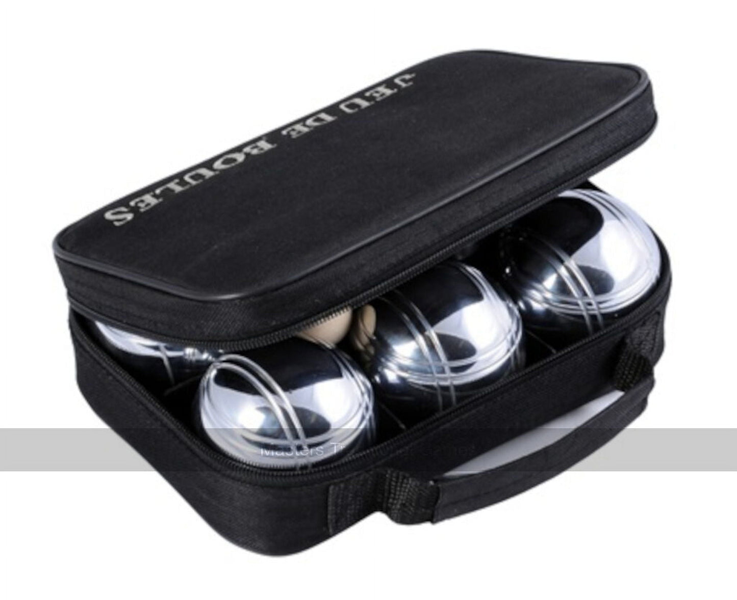 6 Boules Petanque Set in Black Zipper Bag