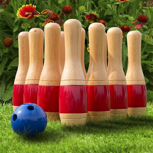 11 in. Indoor & Outdoor Fun Lawn Bowling Game & Skittle Ball for Toddlers Kids Adults - Black