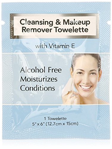 Cleansing and Makeup Remover Wipes with Vitamin E, 25 Pack (in Organza Bag)