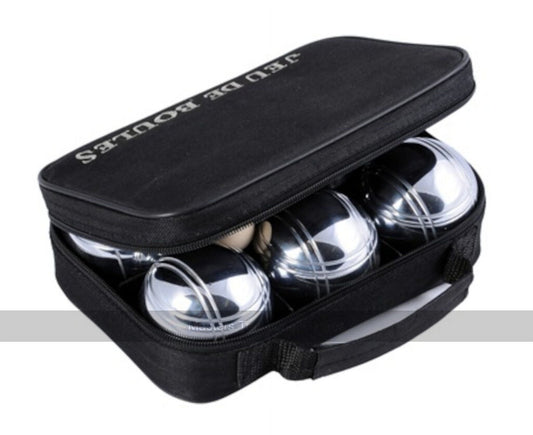 6 Boules Petanque Set in Black Zipper Bag