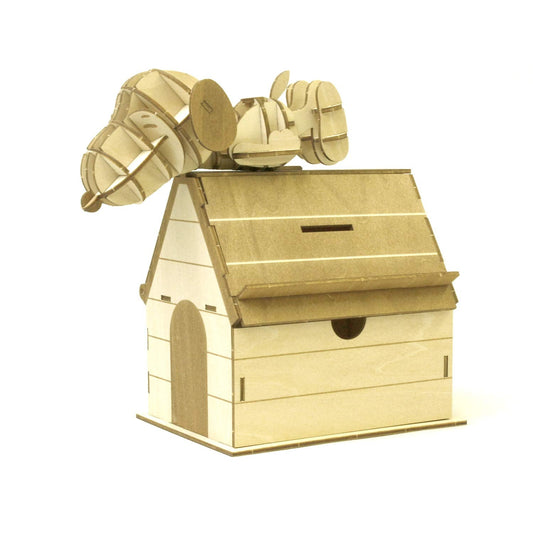 A-ZONE - Wooden Art Ki-Gu-Mi Snoopy Coin Bank